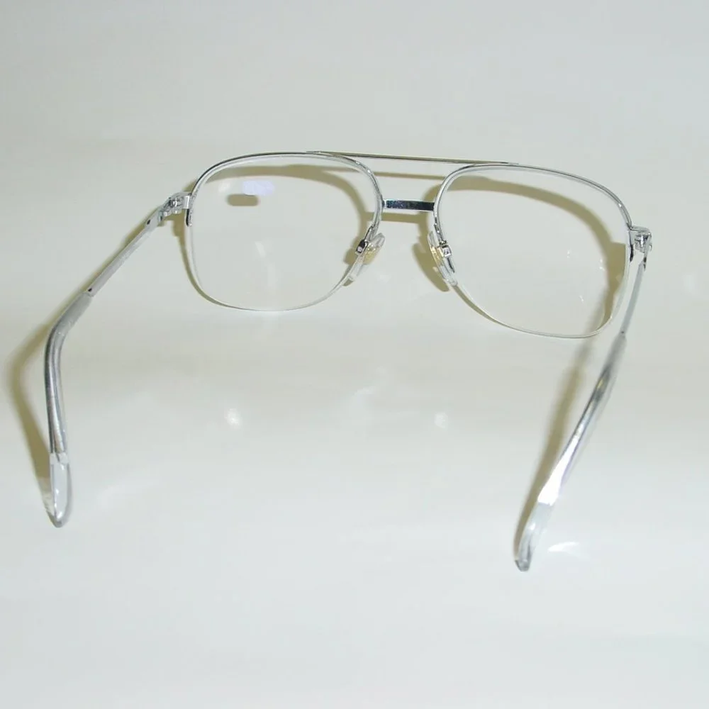 (NWT) Vintage 90's Square Metal Double Bridge Reading Glasses +1.00 - Picture 3 of 4
